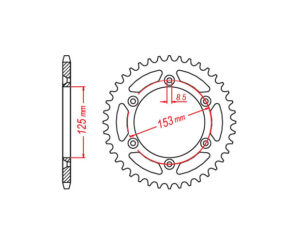 Γρανάζι Τροχού RK B4012 (210C)-T48 CRF150/450F, XR250/650R