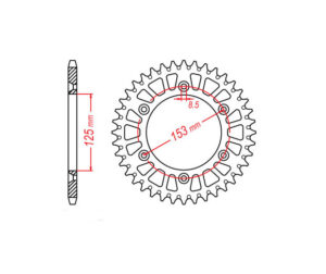 Γρανάζι Τροχού TEC 210EC-T53 Αυτοκαθ./Ελαφρ.Αλουμ.ALLOY. CR125R'04-07