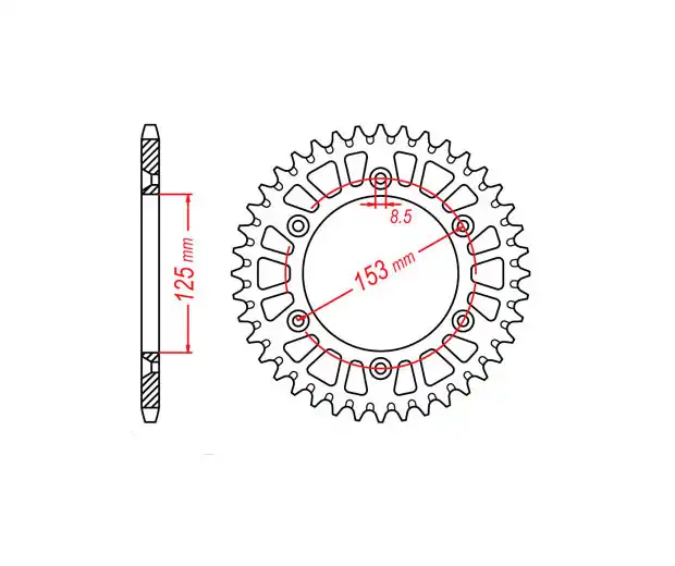 Γρανάζι Τροχού TEC 210EC-T53 Αυτοκαθ./Ελαφρ.Αλουμ.ALLOY. CR125R'04-07