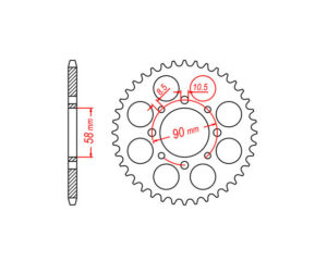 Γρανάζι Τροχού RK B4448 (JTR273)-T44 (TEC2034) XL125VARADERO