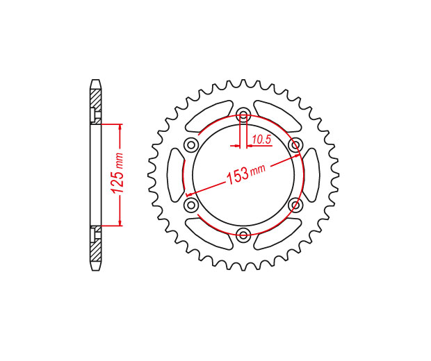 Γρανάζι Τροχού RK A4425-T40 (301) ALUM. CRF250/LA/RALLY D-J