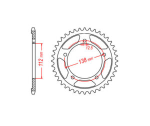 Γρανάζι Τροχού TEC 302THF-T43 CB900F HORNET '02-06