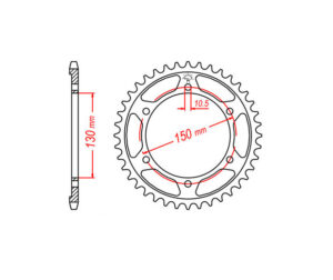 Γρανάζι Τροχού RK B4454-T49 KX125'92-02,KX250'92-05