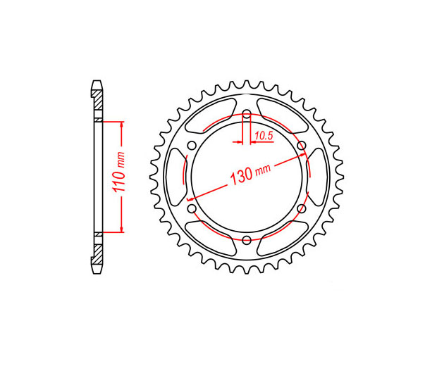 Γρανάζι Τροχού TEC 479THF-T39 XJR1300 '04-06