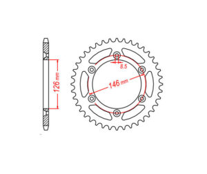 Γρανάζι Τροχού TEC 808ESM-T41 Ελαφρ.Αλουμ.ALLOY. DRZ400SM '05-08