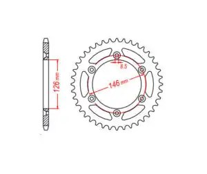 Γρανάζι Τροχού TEC 808ESM-T41 Ελαφρ.Αλουμ.ALLOY. DRZ400SM '05-08