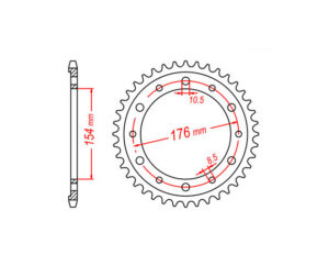 Γρανάζι Τροχού RK B6151 (1340)-T43 VFR800'02-11