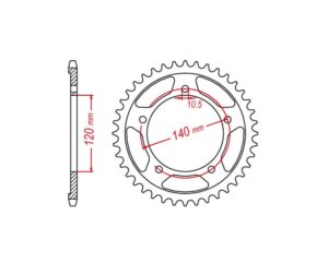 Γρανάζι Τροχού RK A4896 (1793)-T45 Αλουμ. GSXR600'01-05,GSXR750'06-10