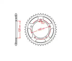 Γρανάζι Τροχού TEC 2061THF-T41 DL1000V-STROM '02-08