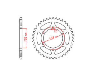 Γρανάζι Τροχού TEC 2125EC-T47 Αλουμ Αυτοκ /Ελαφ. ALLOY. G650X CHALLENGE'07-08