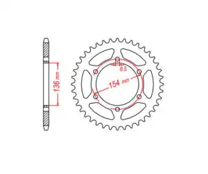 Γρανάζι Τροχού TEC 2125EC-T47 Αλουμ Αυτοκ /Ελαφ. ALLOY. G650X CHALLENGE'07-08