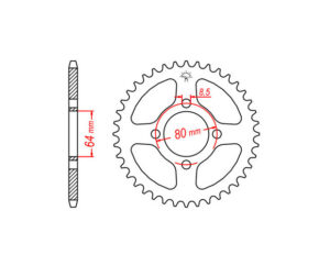 Γρανάζι Τροχού RK 3106-39τ Αλουμ.Χρυσό T105CRYPTON/115/X-135