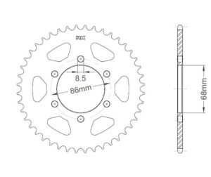 Γρανάζι Τροχού RK 3073-40T(JTR468) DINAMIK125,KRISTAR125