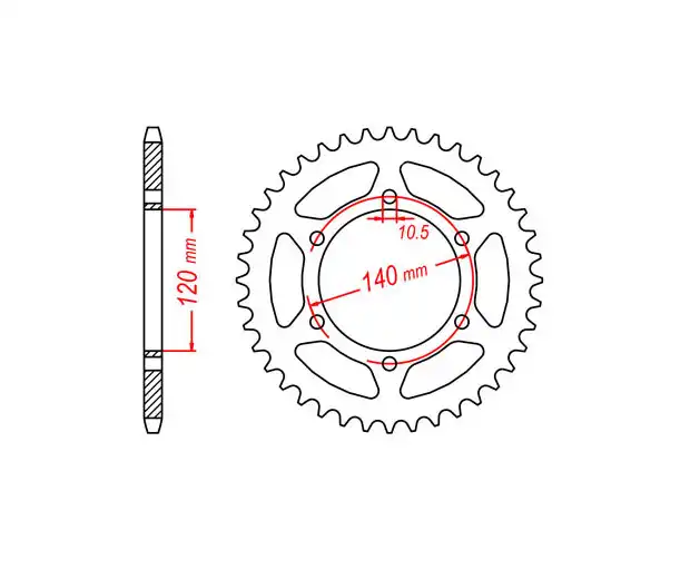 Γρανάζι Τροχού 0498/T40 ZX-6R(KA05240 502-04-005240)