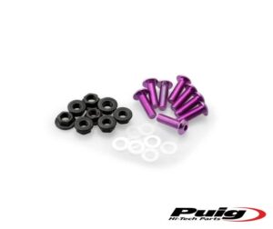 Βίδες Παρμπρίζ PUIG 0957L Μωβ Ανοδιωμ.με Αντικραδασμικό O-RING UNIVERSAL