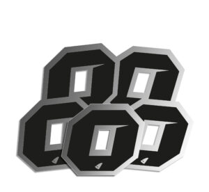 Αυτοκόλλητα UFO AD02481#KS0 H.10 RACING ΝO. 0  Μαύρα Ασημί