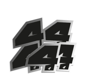 Αυτοκόλλητα UFO AD02481#KS4 H.10 RACING ΝO. 4  Μαύρα Ασημί