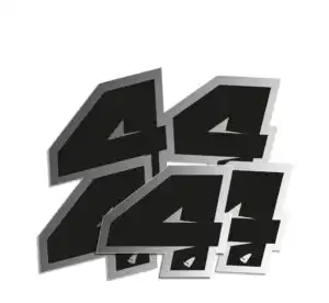 Αυτοκόλλητα UFO AD02481#KS4 H.10 RACING ΝO. 4  Μαύρα Ασημί