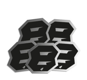 Αυτοκόλλητα UFO AD02481#KS8 H.10 RACING ΝO. 8  Μαύρα Ασημί