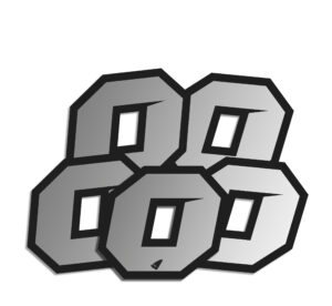 Αυτοκόλλητα UFO AD02481#S0 H.10 RACING ΝO. 0  Ασημί