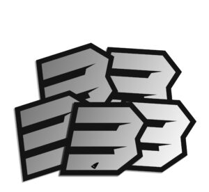 Αυτοκόλλητα UFO AD02481#S3 H.10 RACING ΝO. 3  Ασημί