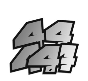 Αυτοκόλλητα UFO AD02481#S4 H.10 RACING ΝO. 4  Ασημί