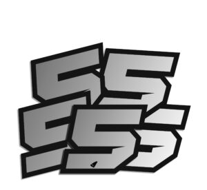 Αυτοκόλλητα UFO AD02481#S5 H.10 RACING ΝO. 5  Ασημί