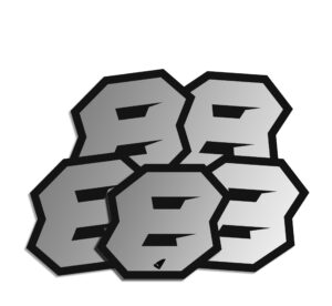 Αυτοκόλλητα UFO AD02481#S8 H.10 RACING ΝO. 8  Ασημί