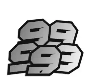 Αυτοκόλλητα UFO AD02481#S9 H.10 RACING ΝO. 9  Ασημί