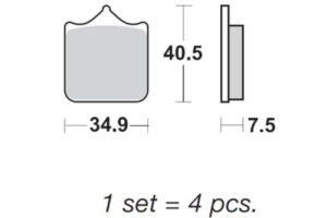 Τακάκια SBS 762RST FA322  4τμχ/Σετ (FR) TRK502,LEONCINO500