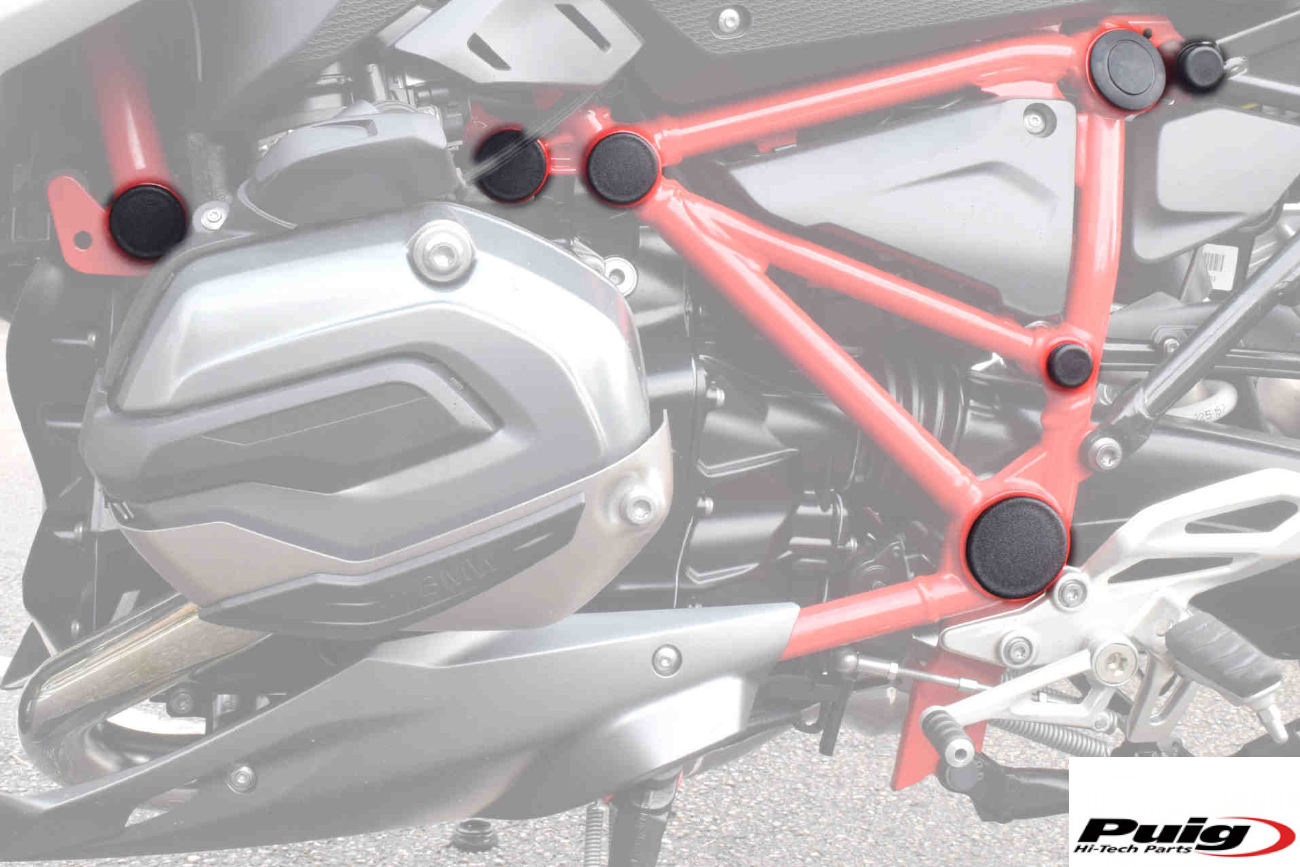 Τάπες Σασί PUIG 9333N Μαύρες (9τμχ) R1200R/RS 15-18
