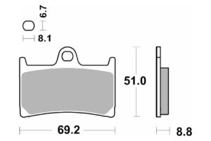 Τακάκια SBS 634HF FA252-FA380 STD FR/RR
