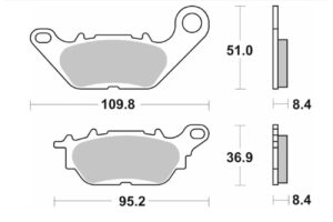 Τακάκια SBS 227HF FA464  FR/RR CRYPTON110,CRYPTONX-135