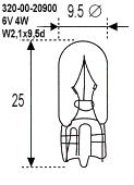 Λάμπα 6V LIMASTAR  4W BA9S