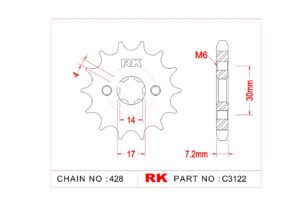 Γρανάζι Κίνησης RK 3122-T15 (JTF273) FL125ADDRESS,TARGET125I'18-20 E4, VF125,ASUS125i