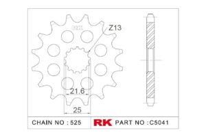 Γρανάζι Κίνησης RK C5041-15ZZ5 (JTF520.15RB) Με Αντιθορ.Λάστιχο DL650V-STROM'04-24