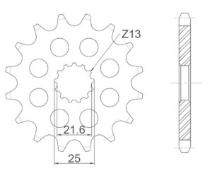 Γρανάζι Κίνησης RK C5041-T17-2Q RACING Ελαφρομ. (JTF520) TDM850'99-01,GSX-R600'01-10,ZR/X-7