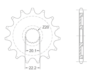 Γρανάζι Κίνησης RK C4016-T13 (1590) YZ125/250'01-17