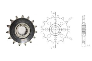 Γρανάζι Κίνησης SUPERSPROX/CST-1381-15T Με Λάστιχο HON/CB500X'13-24,CBR500R/RA-D,E,F'13-24