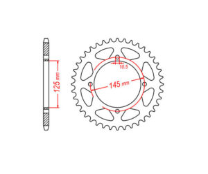 Γρανάζι Τροχού RK B4034 (857C)-T46 XTZ660TENERE'96-00,XV250SVIRAGO,XT600E