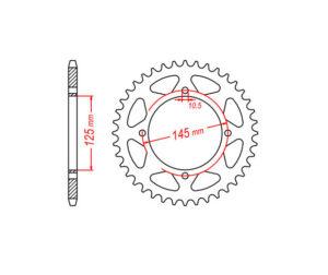 Γρανάζι Τροχού RK B4034 (857C)-T47 XT600E'90-03,XV250S VIR.