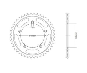 Γρανάζι Τροχού RK B5066-45 (1792) DL1000V-STROM'02-08,ST600GSXR'01-10,TRIUMPH600TT DAYTONA