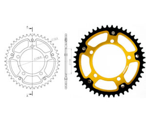 Γρανάζι Τροχού SUPERSPROX/RST-7-45T STEALTH-Χρυσό BMW/S1000RR'09-10
