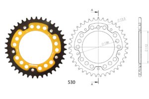Γρανάζι Τροχού SUPERSPROX/RST-302-39T STEALTH-Χρυσό