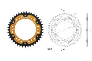Γρανάζι Τροχού SUPERSPROX/RST-808-44T STEALTH-Χρυσό RMZ250/450'08-16