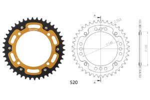 Γρανάζι Τροχού SUPERSPROX/RST-857-40T STEALTH-Χρυσό