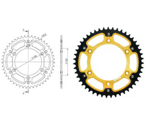 Γρανάζι Τροχού SUPERSPROX/RST-990-47T STEALTH-Χρυσό (JT897) KTM/EXC-F350