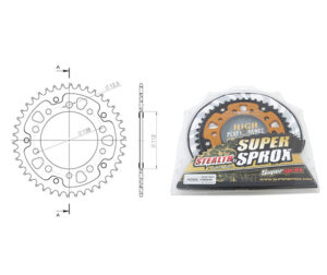 Γρανάζι Τροχού SUPERSPROX/RST-1303/1316-43T 10τρύπες STEALTH-Χρυσό CB500X'13-18