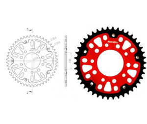 Γρανάζι Τροχού SUPERSPROX/RST-1332-45T STEALTH-Κόκκινο CRF1000AFRICA TWIN'16-24