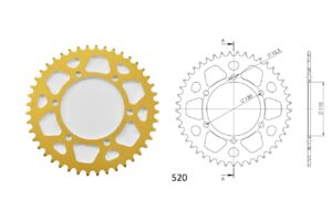 Γρανάζι Τροχού SUPERSPROX/RAL-486-44T  ALUMINIUM-Χρυσό MT-03,Z300'16-19